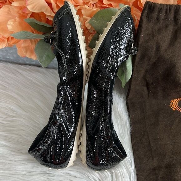 Tods Open Toe Driving Ballet Flats Patent Leather Womens Size 7 - Picture 6 of 10